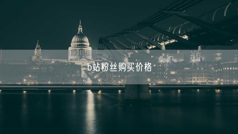 b站粉丝购买价格
