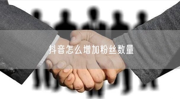 抖音怎么增加粉丝数量