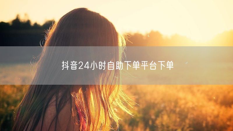 抖音24小时自助下单平台下单