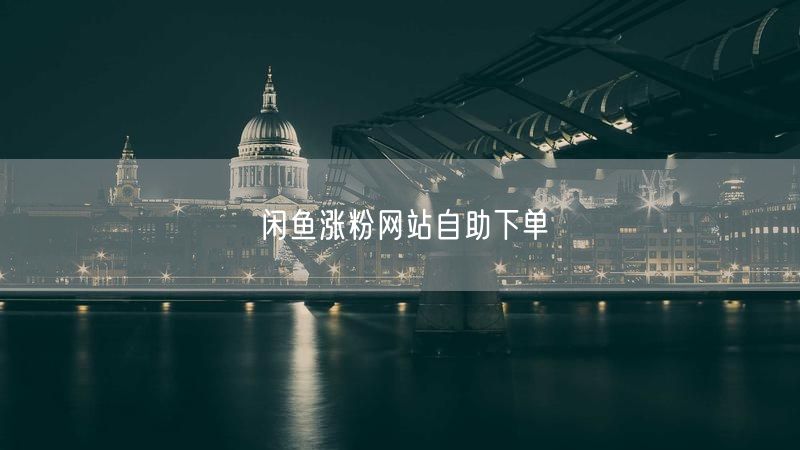 闲鱼涨粉网站自助下单