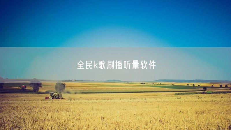 全民k歌刷播听量软件