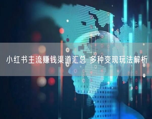 小红书主流赚钱渠道汇总 多种变现玩法解析