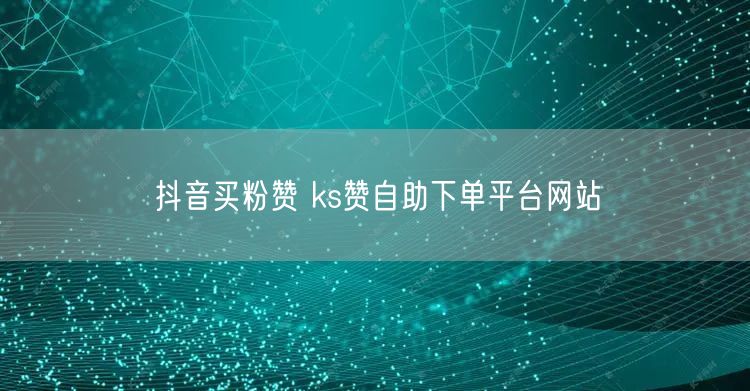抖音买粉赞 ks赞自助下单平台网站