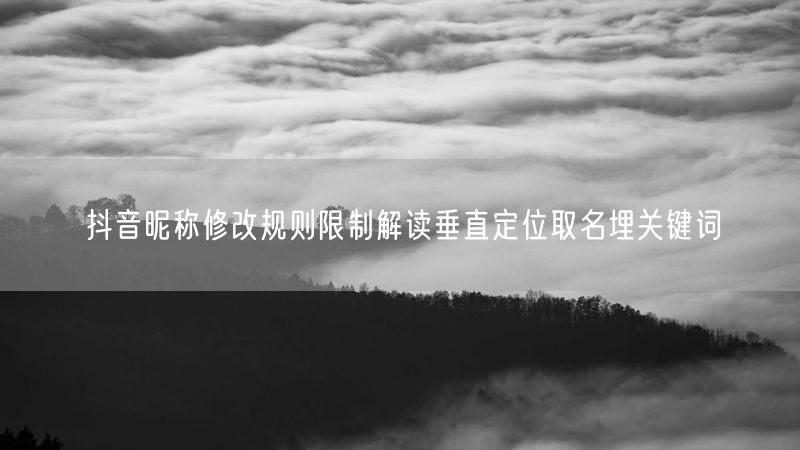 抖音昵称修改规则限制解读垂直定位取名埋关键词