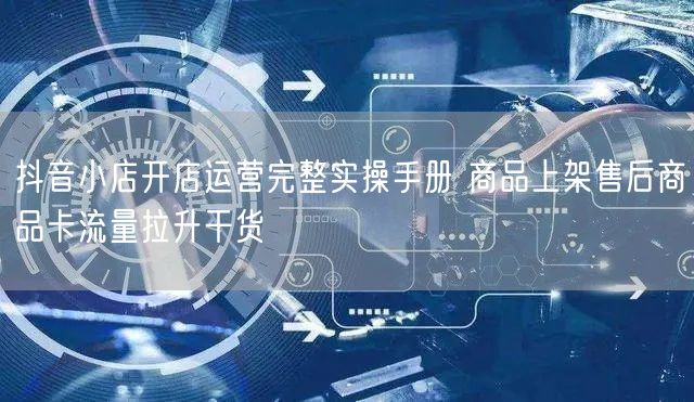 抖音小店开店运营完整实操手册 商品上架售后商品卡流量拉升干货