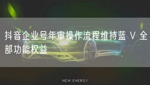 抖音企业号年审操作流程维持蓝 V 全部功能权益