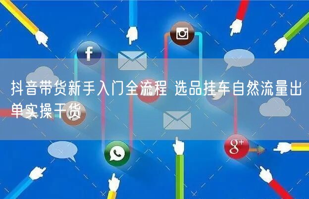抖音带货新手入门全流程 选品挂车自然流量出单实操干货
