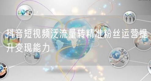抖音短视频泛流量转精准粉丝运营提升变现能力