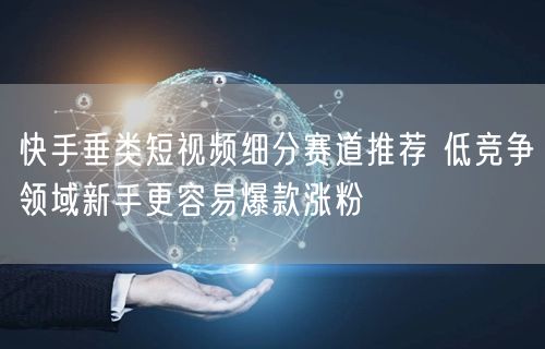 快手垂类短视频细分赛道推荐 低竞争领域新手更容易爆款涨粉