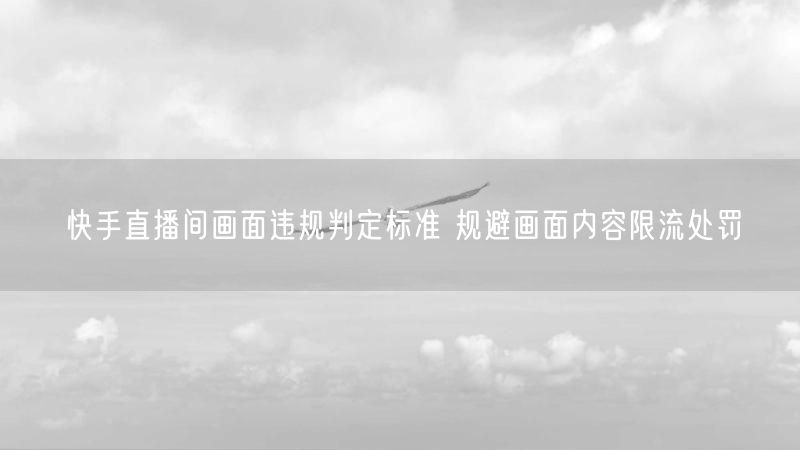快手直播间画面违规判定标准 规避画面内容限流处罚