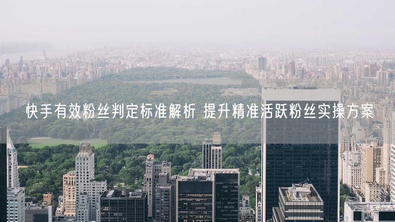 快手有效粉丝判定标准解析 提升精准活跃粉丝实操方案