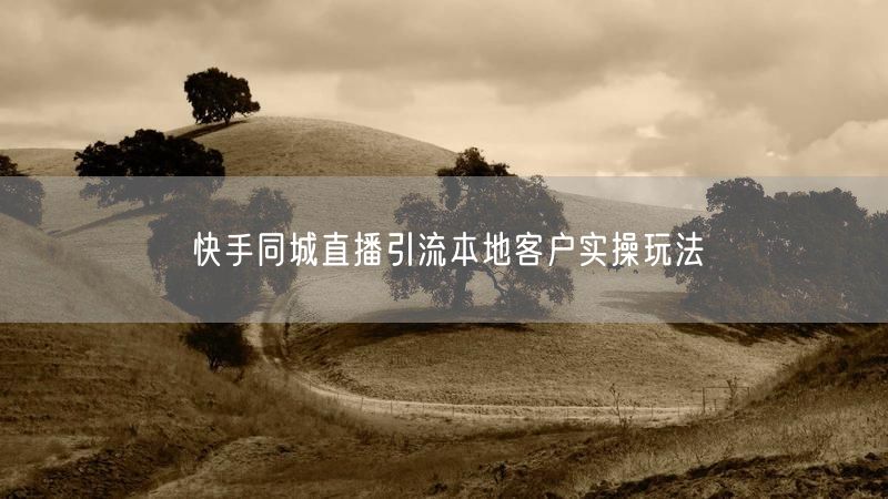 快手同城直播引流本地客户实操玩法