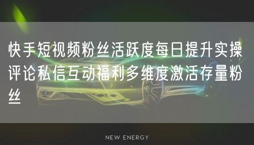 快手短视频粉丝活跃度每日提升实操 评论私信互动福利多维度激活存量粉丝