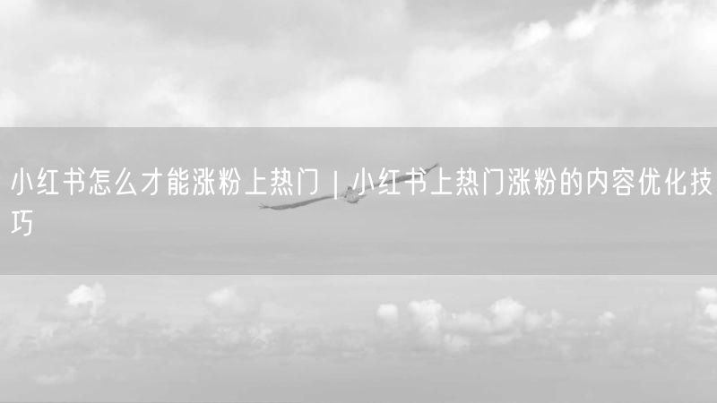小红书怎么才能涨粉上热门｜小红书上热门涨粉的内容优化技巧