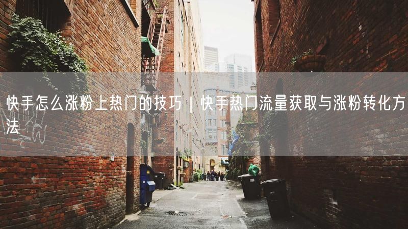 快手怎么涨粉上热门的技巧｜快手热门流量获取与涨粉转化方法